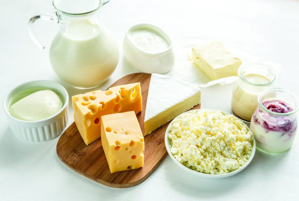 Assortment of dairy products