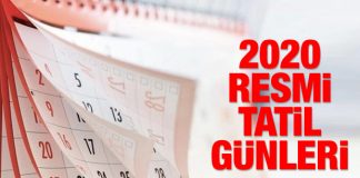 2020 Yılında Resmi Tatiller Bir Ayı Geçiyor